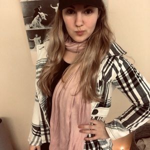 White plaid jacket/coat